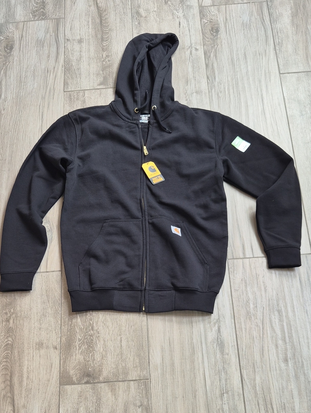 NWT Carhartt Men's Black Full-Zip Hooded Work Jacket